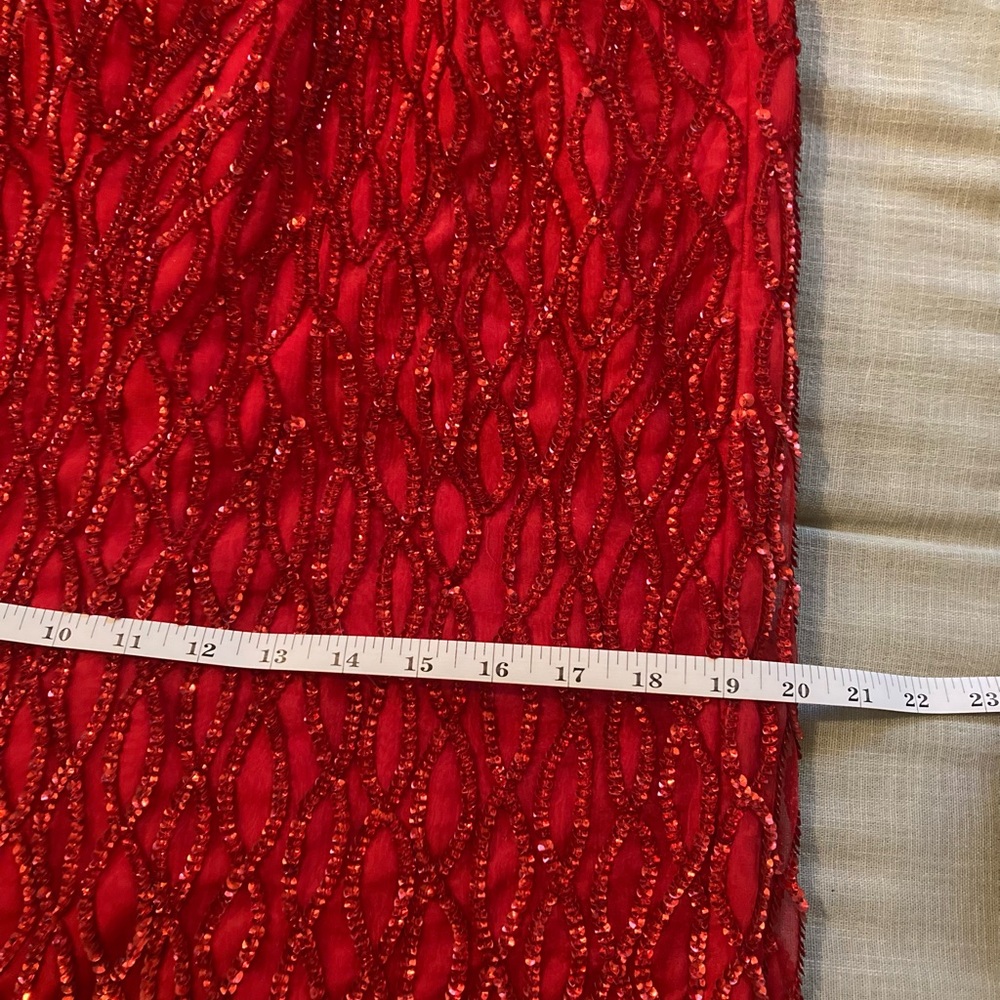 Beautiful Vintage Sequined and beaded lipstick Red Wiggle Dress!VLV Pinup. - Picture 10 of 16